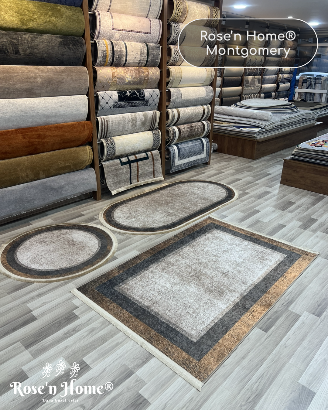 MONTGOMERY - Kaymaz Deri Taban Makinede Yıkanabilir Salon Oturma Odası Mutfak Halısı