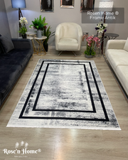 FRAME ANTİK - Kaymaz Deri Taban Makinede Yıkanabilir Salon Oturma Odası Mutfak Halısı