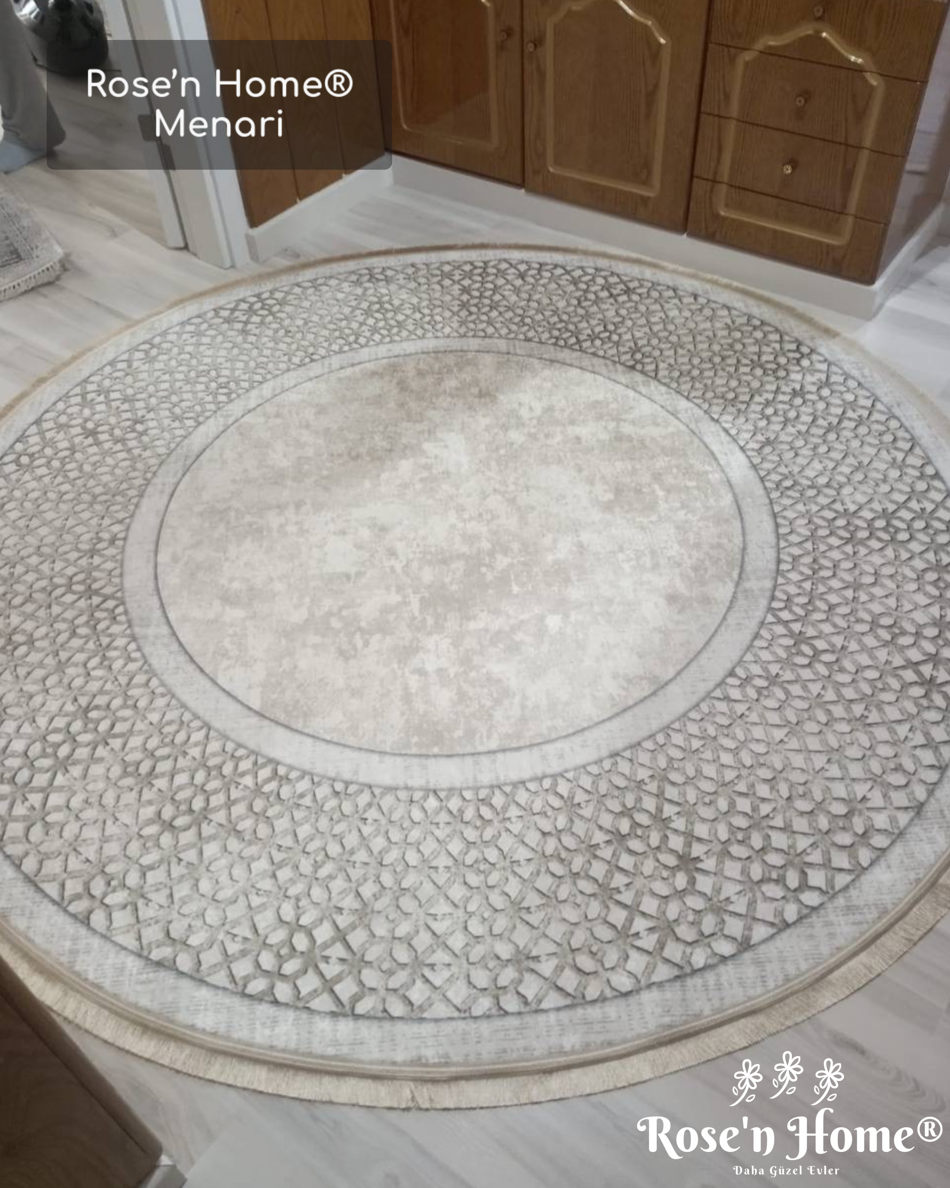 MENARİ - Kaymaz Deri Taban Makinede Yıkanabilir Salon Oturma Odası Mutfak Halısı