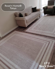 TOKYO - Kaymaz Deri Taban Makinede Yıkanabilir Salon Oturma Odası Mutfak Halısı
