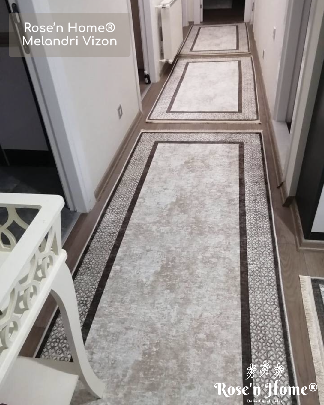 MELANDRİ VİZON - Kaymaz Deri Taban Makinede Yıkanabilir Salon Oturma Odası Mutfak Halısı