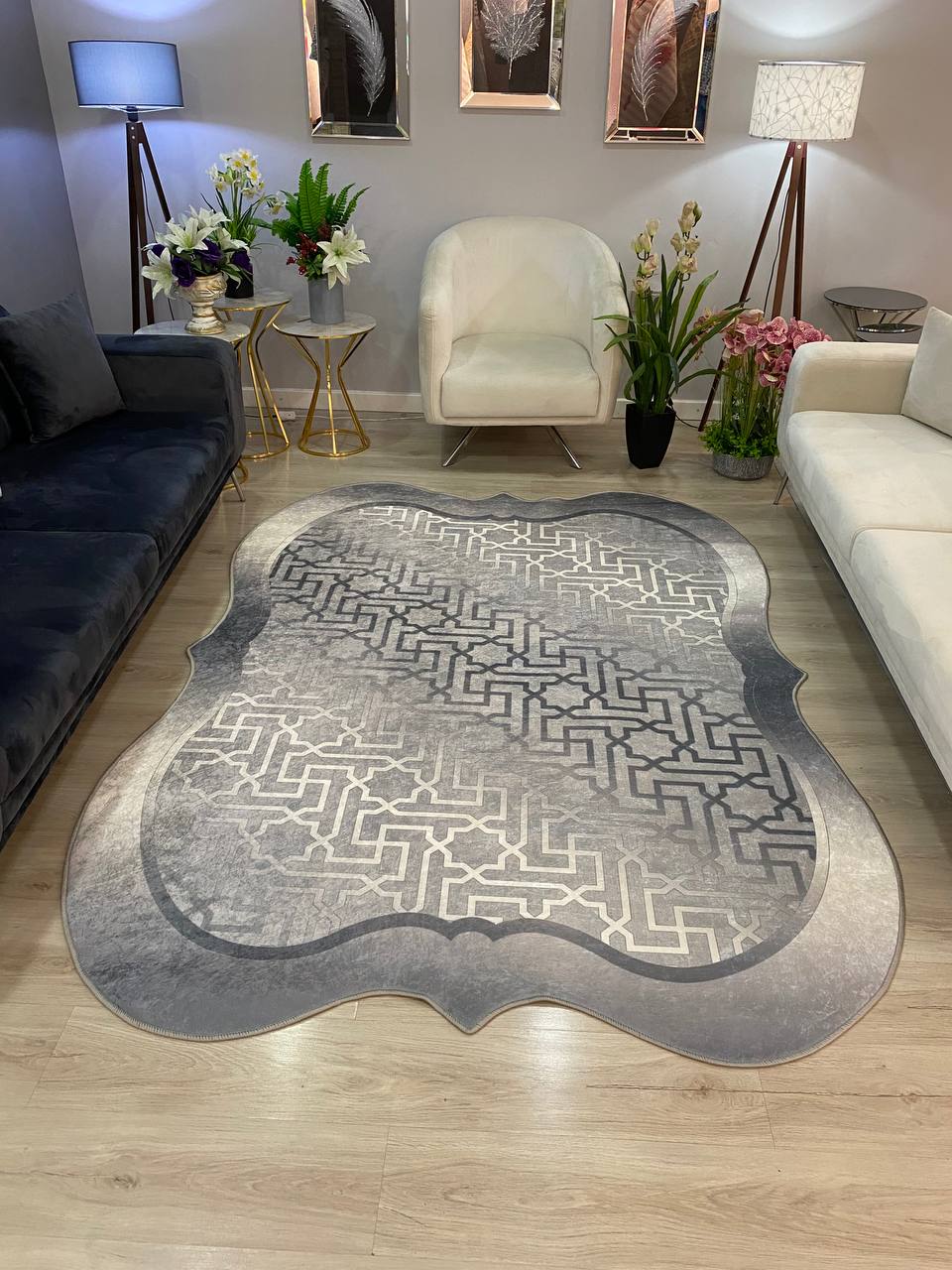 HANEDAN LİSBURN - Kaymaz Deri Taban Makinede Yıkanabilir Salon Oturma Odası Mutfak Halısı