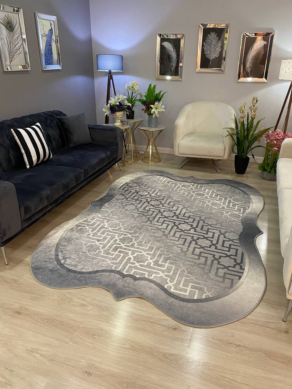 HANEDAN LİSBURN - Kaymaz Deri Taban Makinede Yıkanabilir Salon Oturma Odası Mutfak Halısı