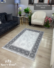 MOST - Kaymaz Deri Taban Makinede Yıkanabilir Salon Oturma Odası Mutfak Halısı