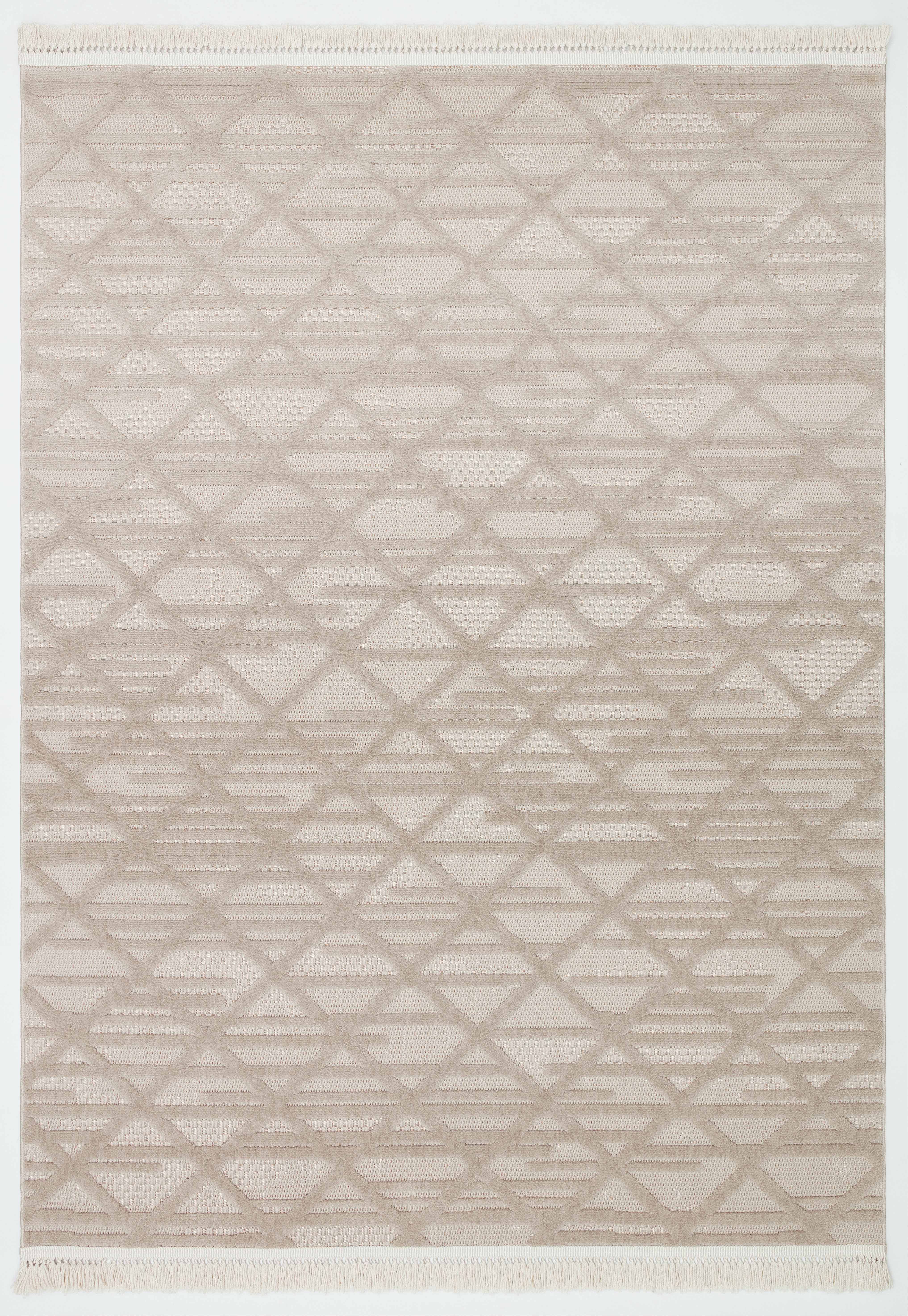 MİLAS C9-VİZON Kabartmalı Modern Geometrik Desenli Salon Koridor Mutfak Halısı