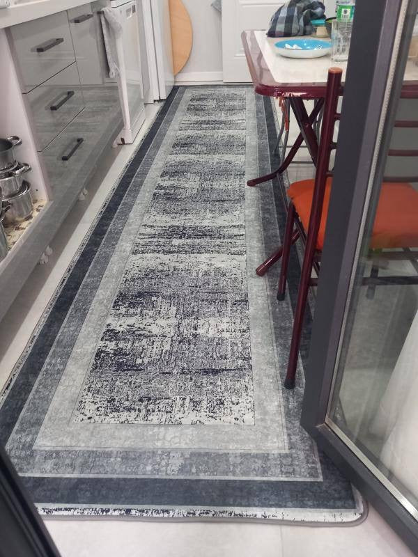 BENAY - Kaymaz Deri Taban Makinede Yıkanabilir Salon Oturma Odası Mutfak Halısı