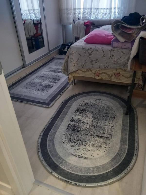 BENAY - Kaymaz Deri Taban Makinede Yıkanabilir Salon Oturma Odası Mutfak Halısı