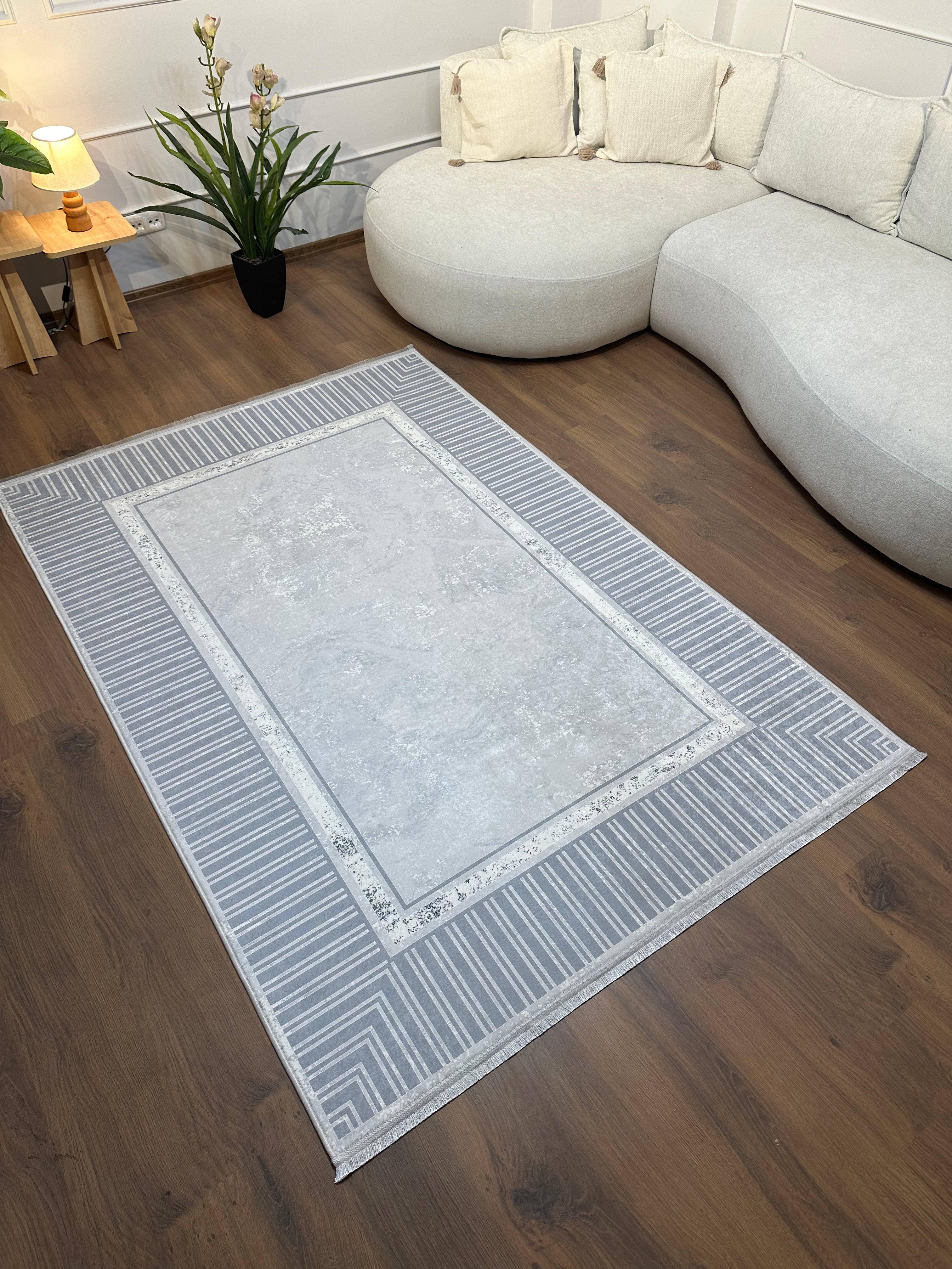 IRMAK - Kaymaz Deri Taban Makinede Yıkanabilir Salon Oturma Odası Mutfak Halısı