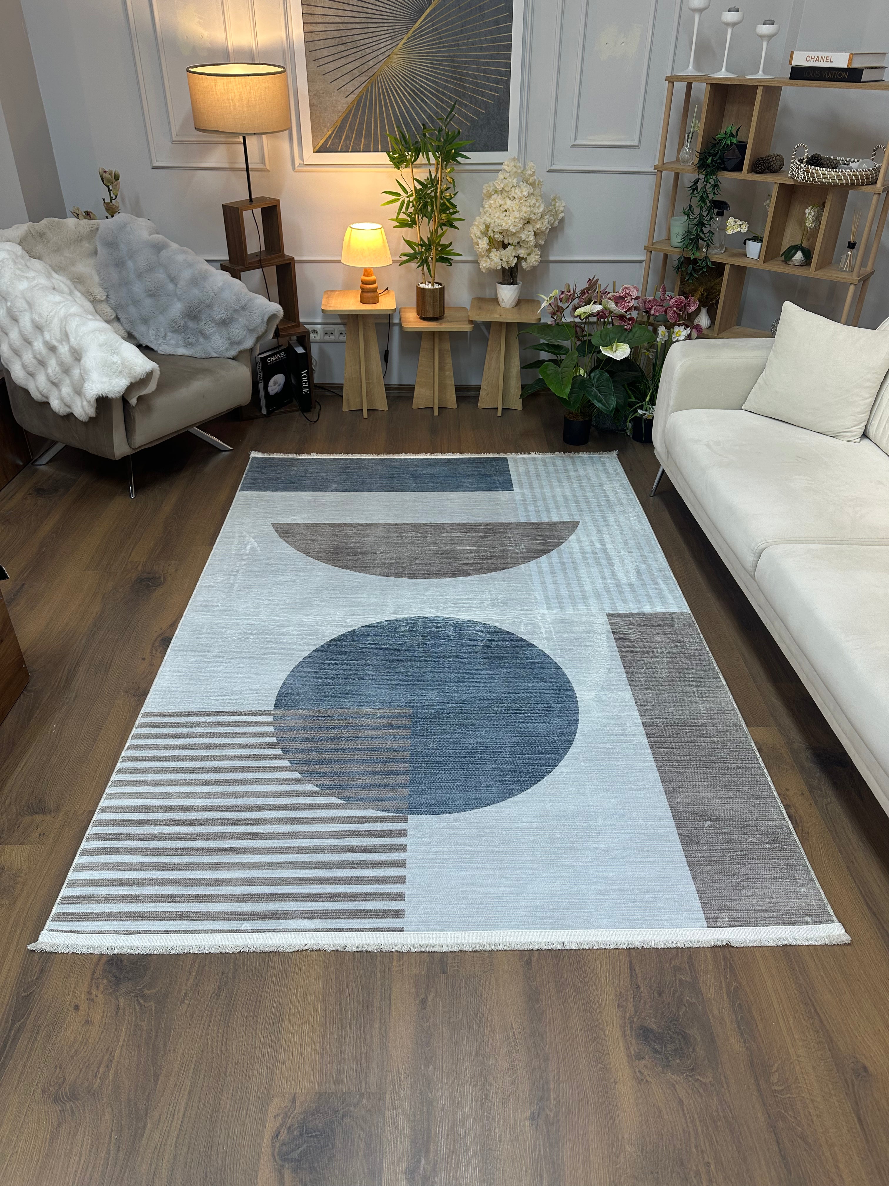 MARLAND - Kaymaz Deri Taban Makinede Yıkanabilir Salon Oturma Odası Mutfak Halısı