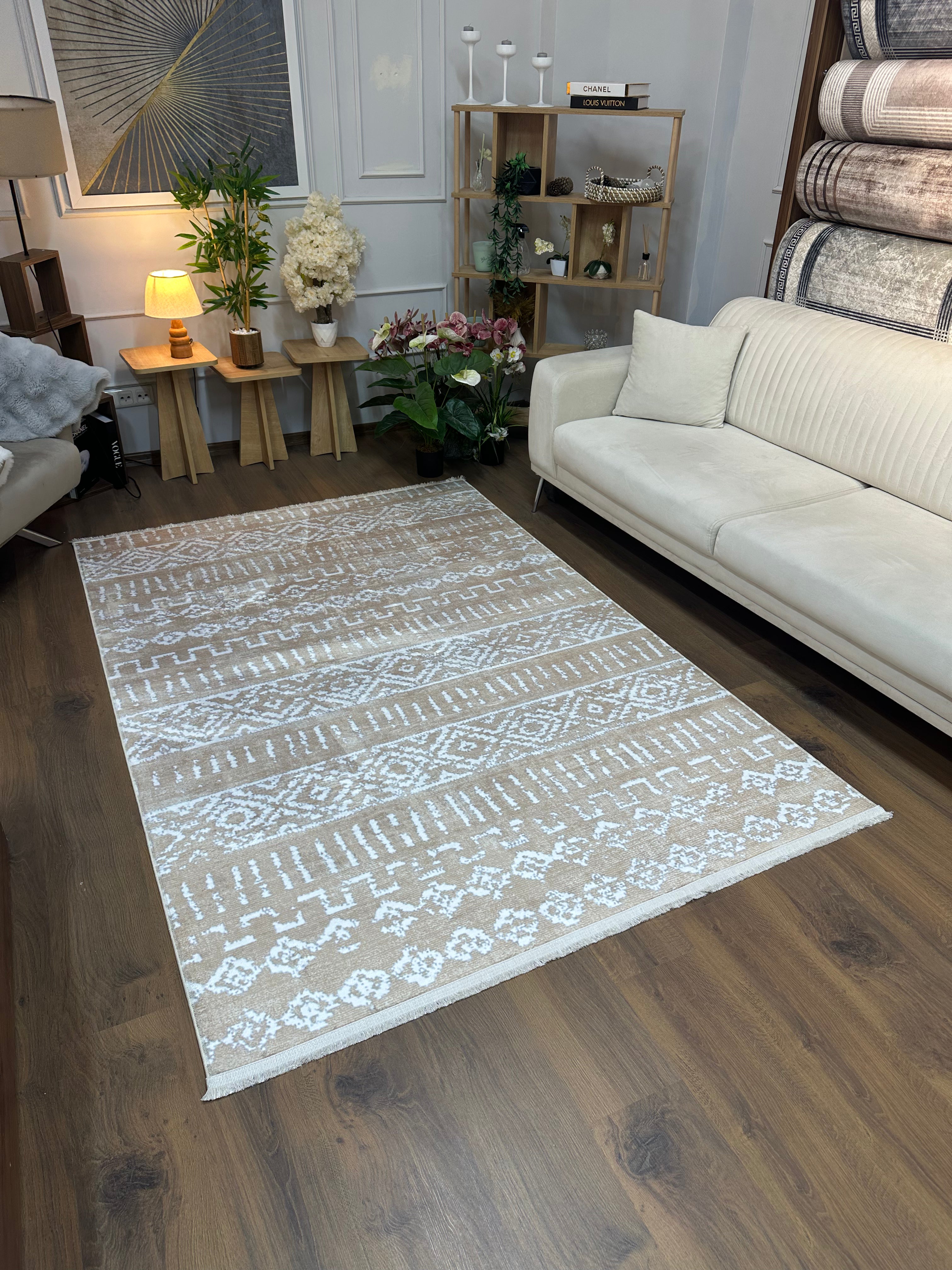 MONTANA - Kaymaz Deri Taban Makinede Yıkanabilir Salon Oturma Odası Mutfak Halısı