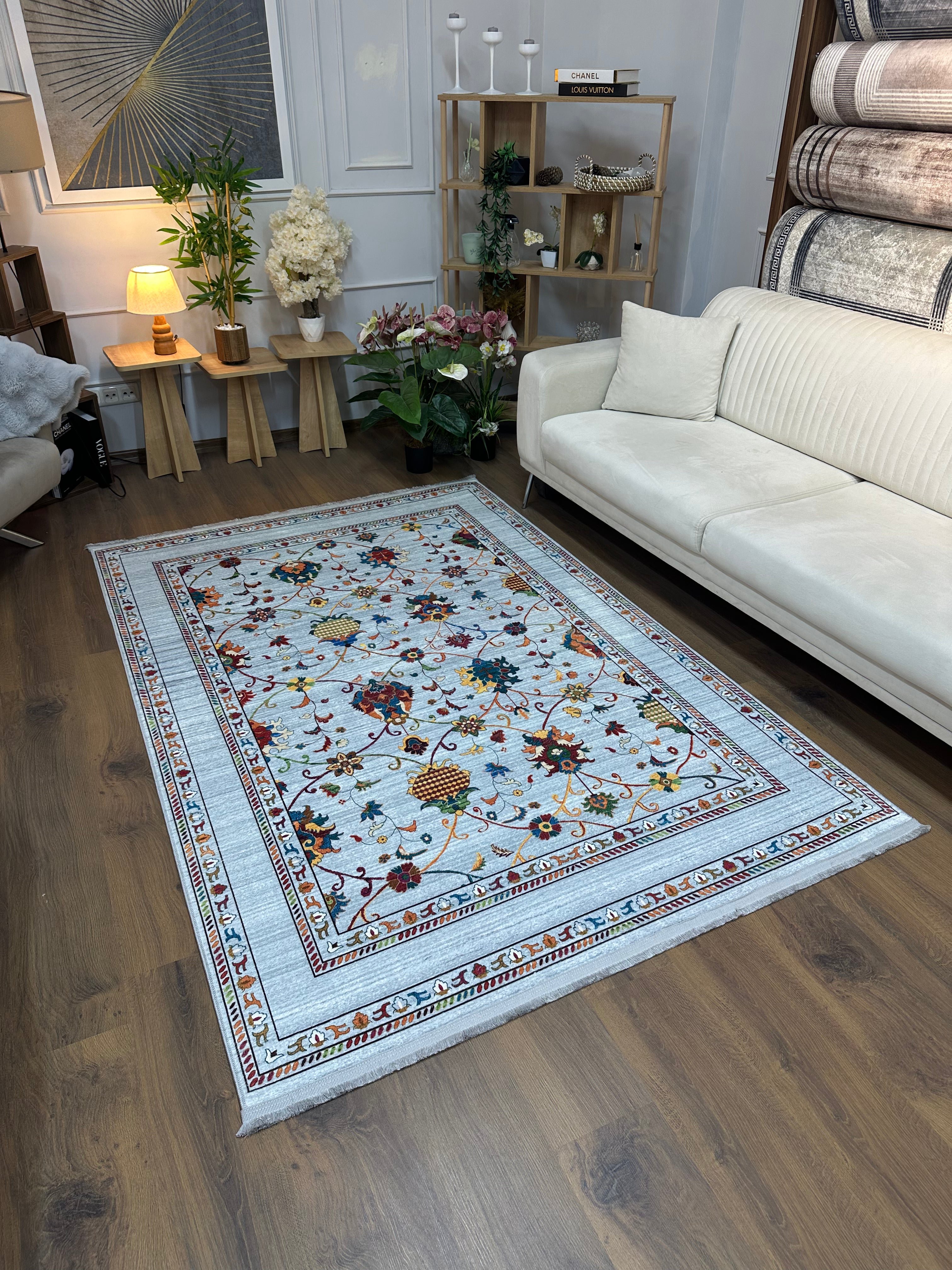 NORTE - Kaymaz Deri Taban Makinede Yıkanabilir Salon Oturma Odası Mutfak Halısı