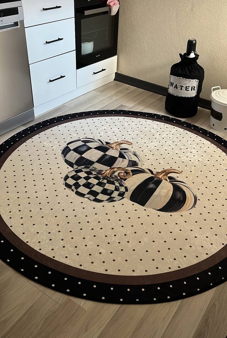 ZUCCA BLACK - Kaymaz Deri Taban Makinede Yıkanabilir Salon Oturma Odası Mutfak Halısı