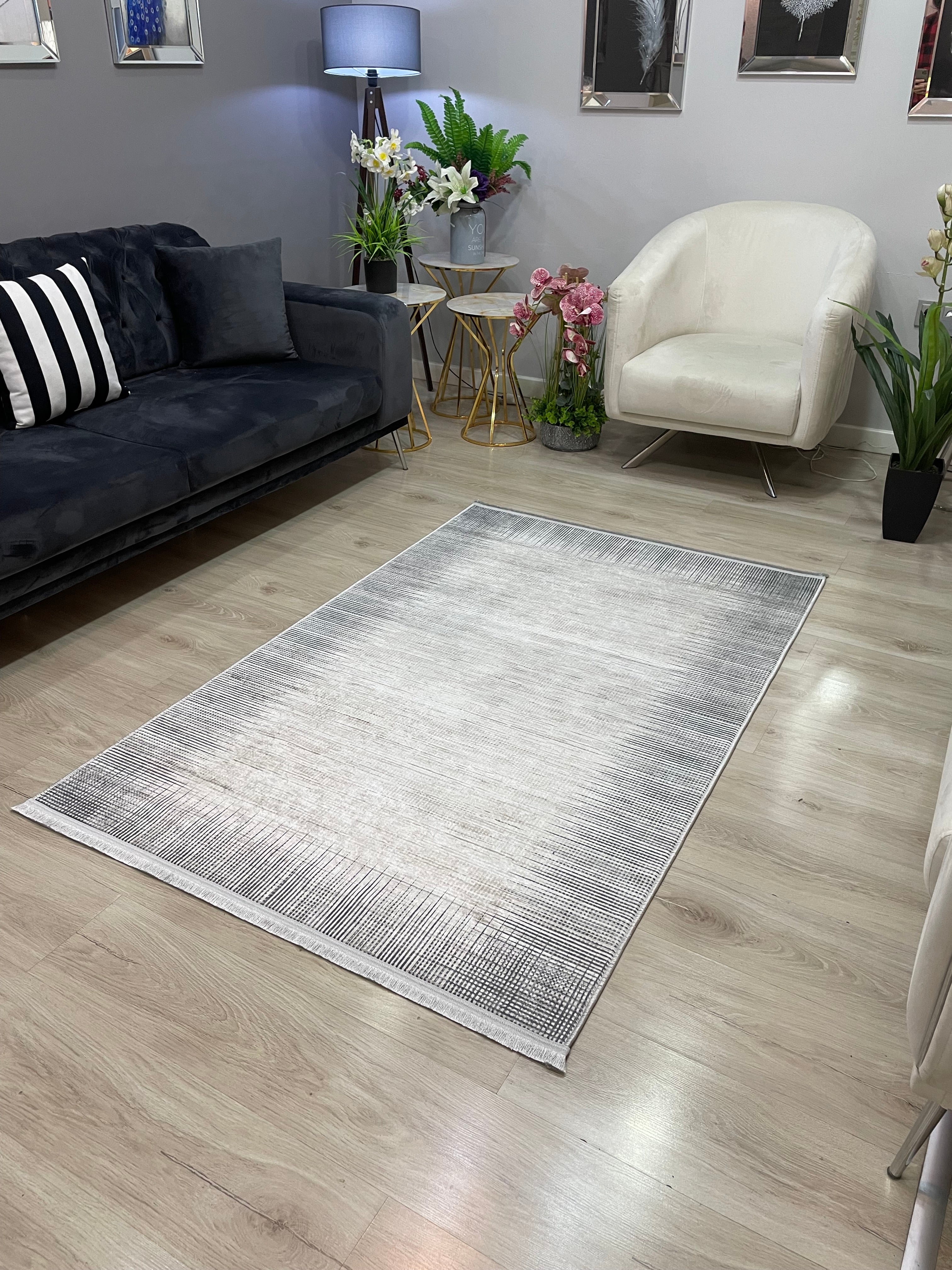 KENNY SOFT - Kaymaz Deri Taban Makinede Yıkanabilir Salon Oturma Odası Mutfak Halısı
