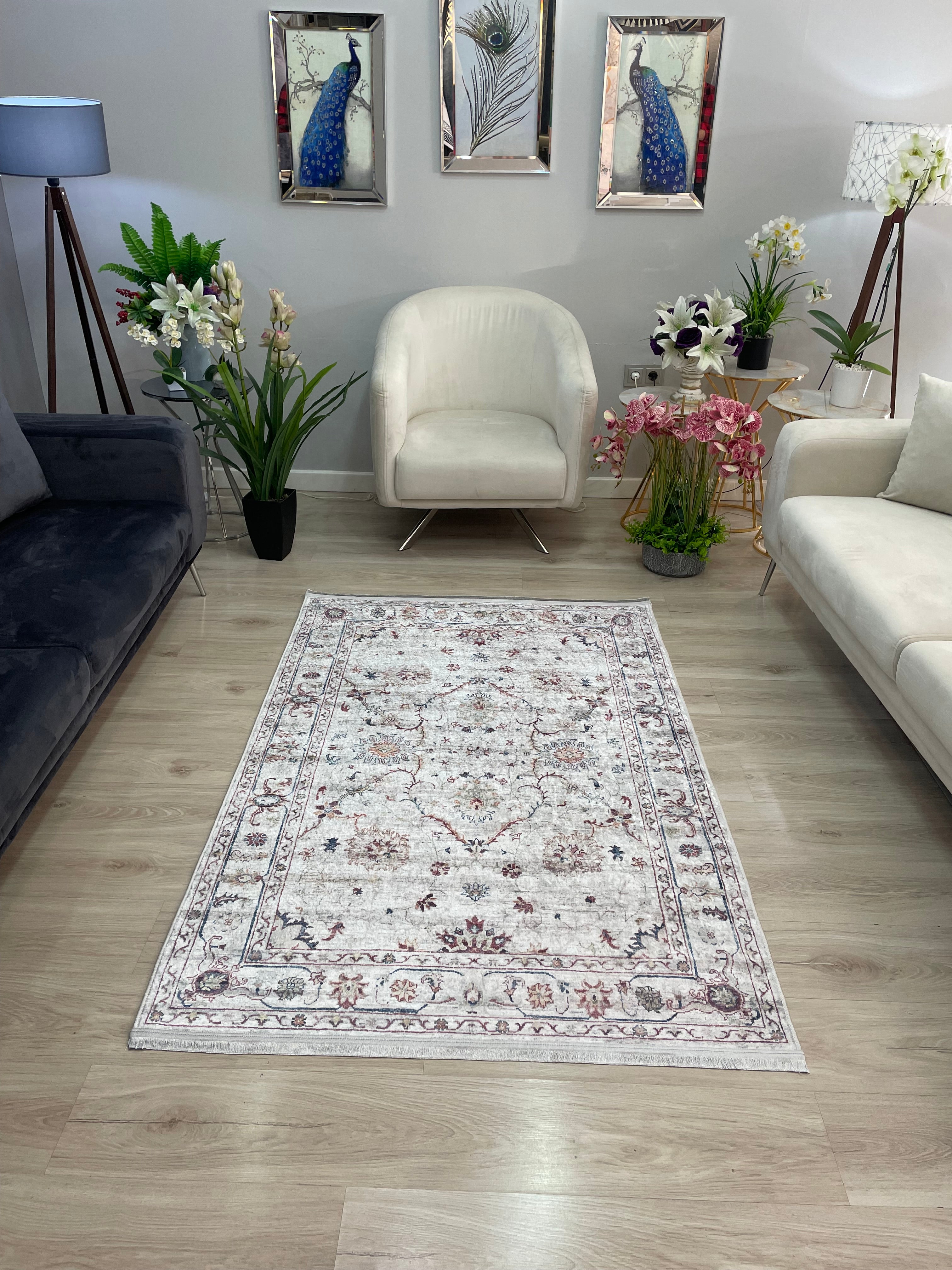 CANDELA - Kaymaz Deri Taban Makinede Yıkanabilir Salon Oturma Odası Mutfak Halısı