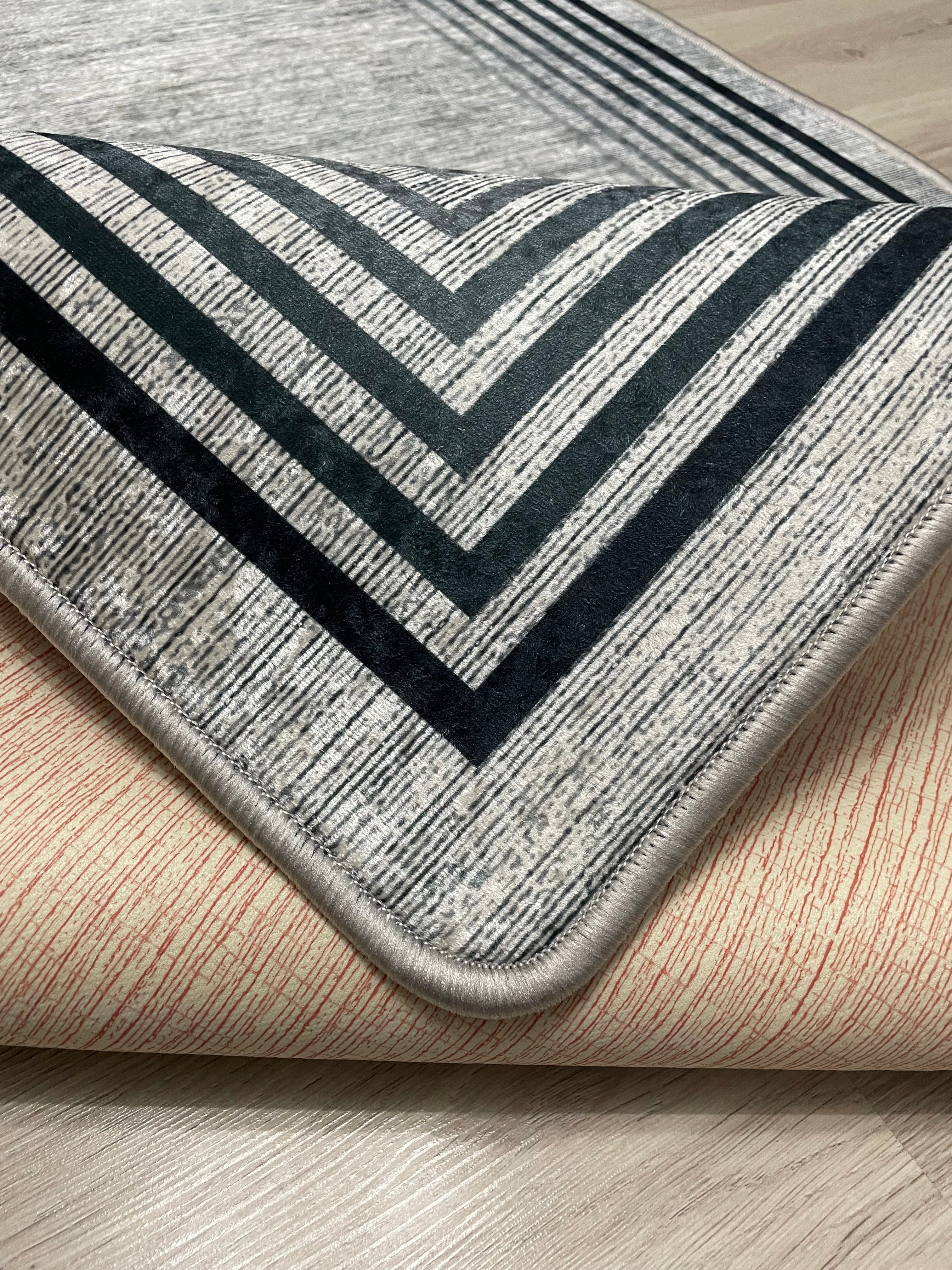ADELA - Kaymaz Deri Taban Makinede Yıkanabilir Salon Oturma Odası Mutfak Halısı