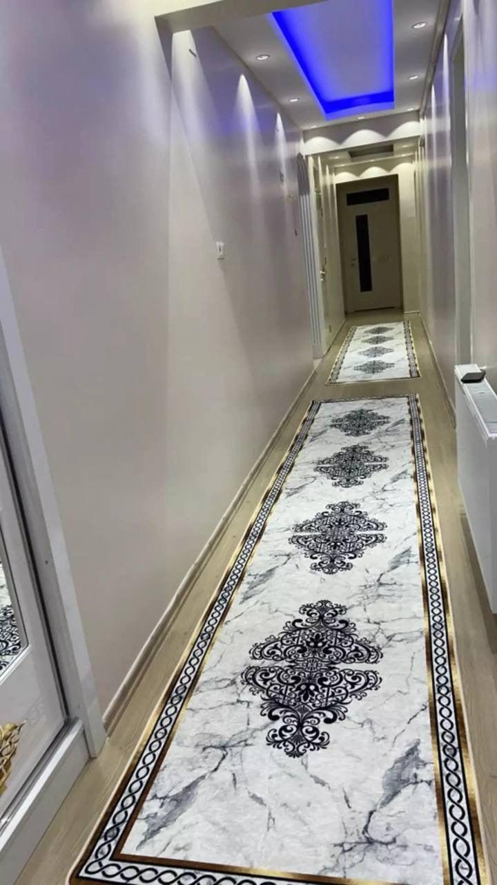 HALİFAX - Kaymaz Deri Taban Makinede Yıkanabilir Salon Oturma Odası Mutfak Halısı