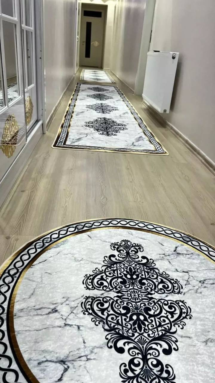 HALİFAX - Kaymaz Deri Taban Makinede Yıkanabilir Salon Oturma Odası Mutfak Halısı