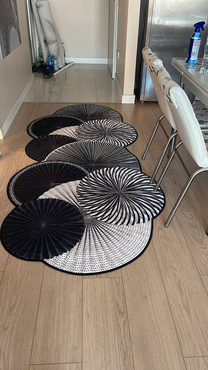 OMEGA - Kaymaz Deri Taban Makinede Yıkanabilir Salon Oturma Odası Mutfak Halısı