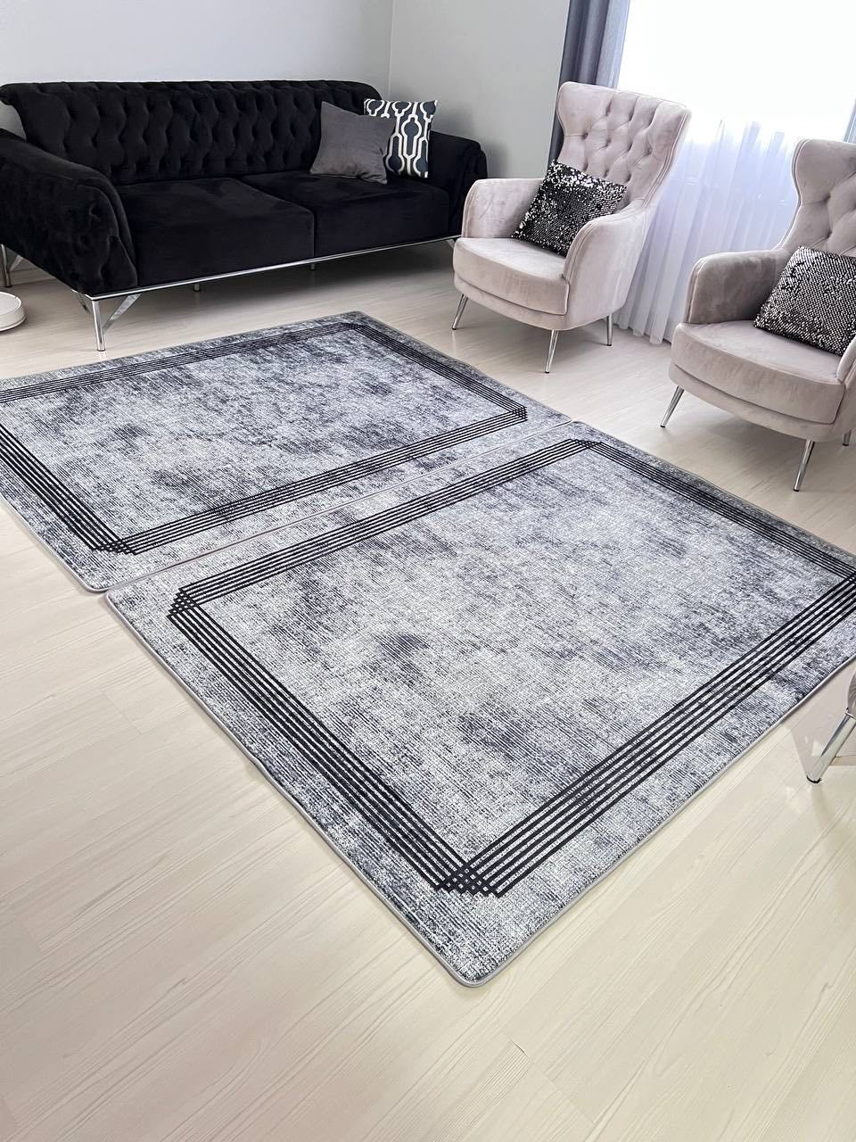 ALFA ANTİK - Kaymaz Deri Taban Makinede Yıkanabilir Salon Oturma Odası Mutfak Halısı
