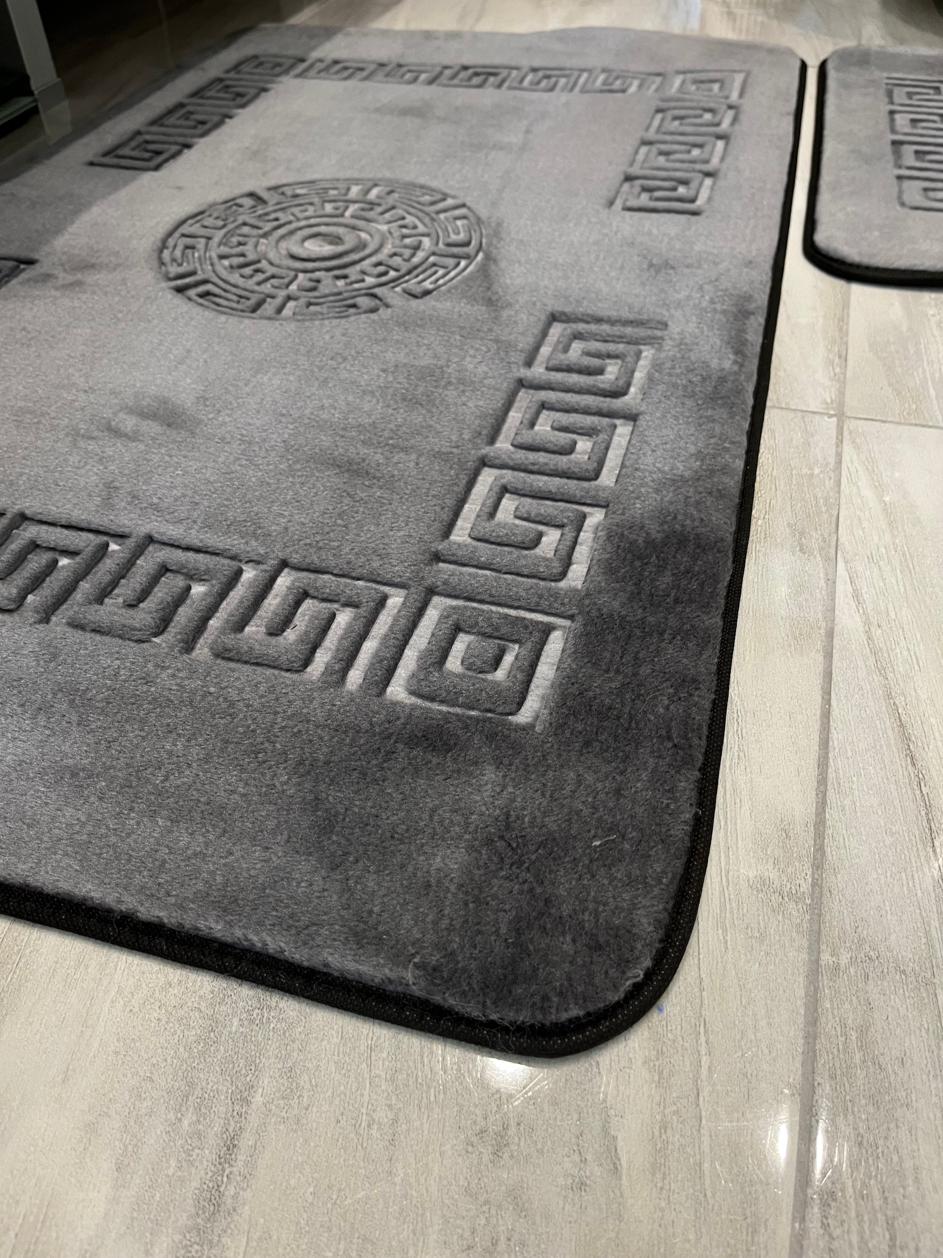GRİ - Yıkanabilir Kaymaz Taban 60x100 50x60 2'li Banyo Paspas ve Klozet Takımı