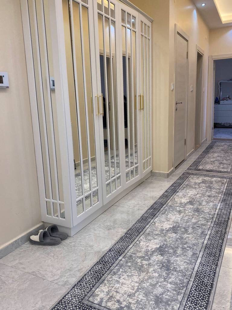 MENARİ ANTİK - Kaymaz Deri Taban Makinede Yıkanabilir Salon Oturma Odası Mutfak Halısı