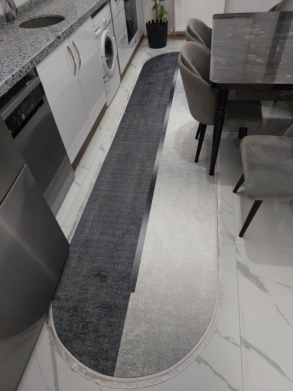 SİNDA-1 - Kaymaz Deri Taban Makinede Yıkanabilir Salon Oturma Odası Mutfak Halısı