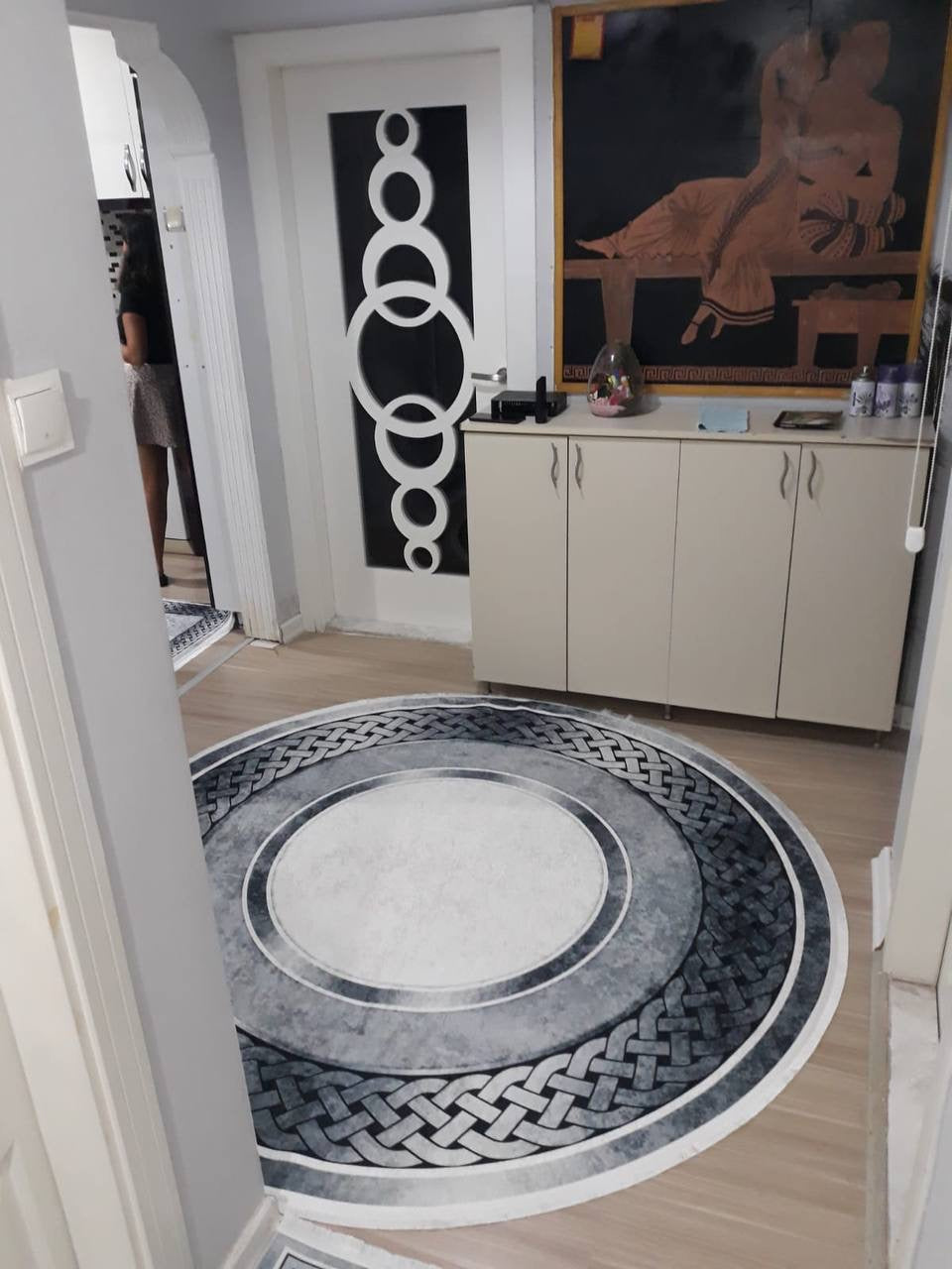SİNATRA GÜMÜŞ - Kaymaz Deri Taban Makinede Yıkanabilir Salon Oturma Odası Mutfak Halısı