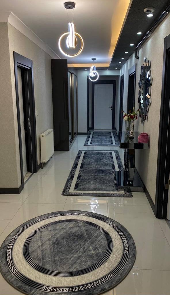 TAYLOR GRİ - Kaymaz Deri Taban Makinede Yıkanabilir Salon Oturma Odası Mutfak Halısı