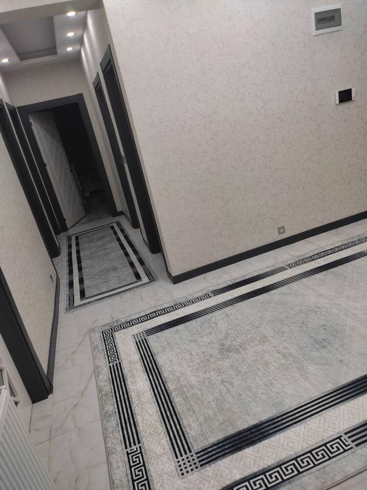 TAYLOR AÇIK GRİ - Kaymaz Deri Taban Makinede Yıkanabilir Salon Oturma Odası Mutfak Halısı