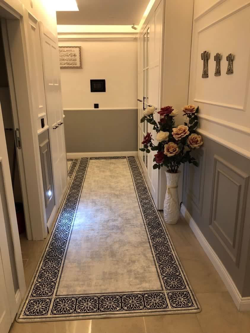 MOST - Kaymaz Deri Taban Makinede Yıkanabilir Salon Oturma Odası Mutfak Halısı