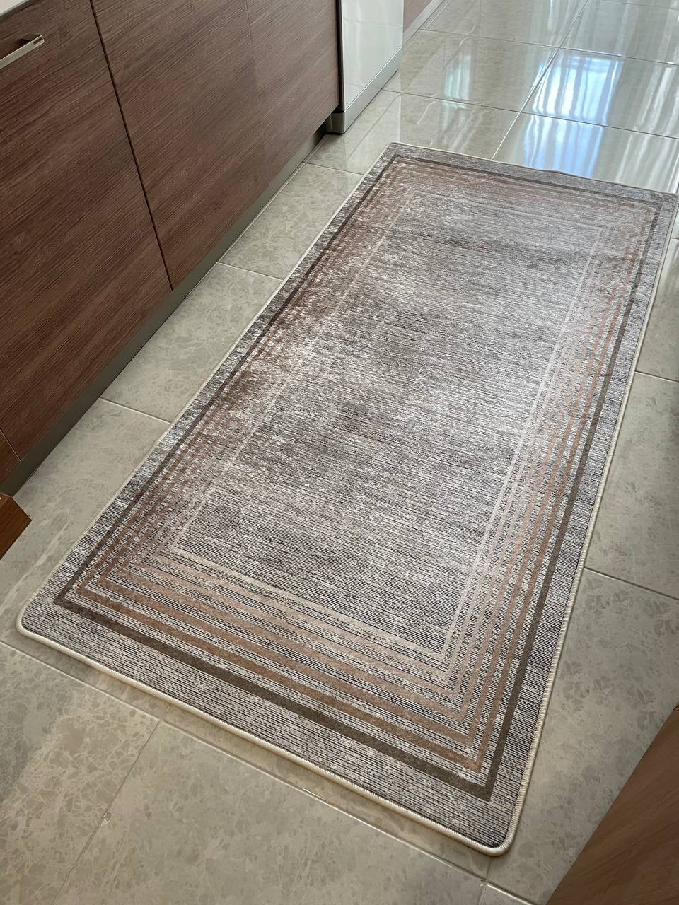 LUPİN - Kaymaz Deri Taban Makinede Yıkanabilir Salon Oturma Odası Mutfak Halısı