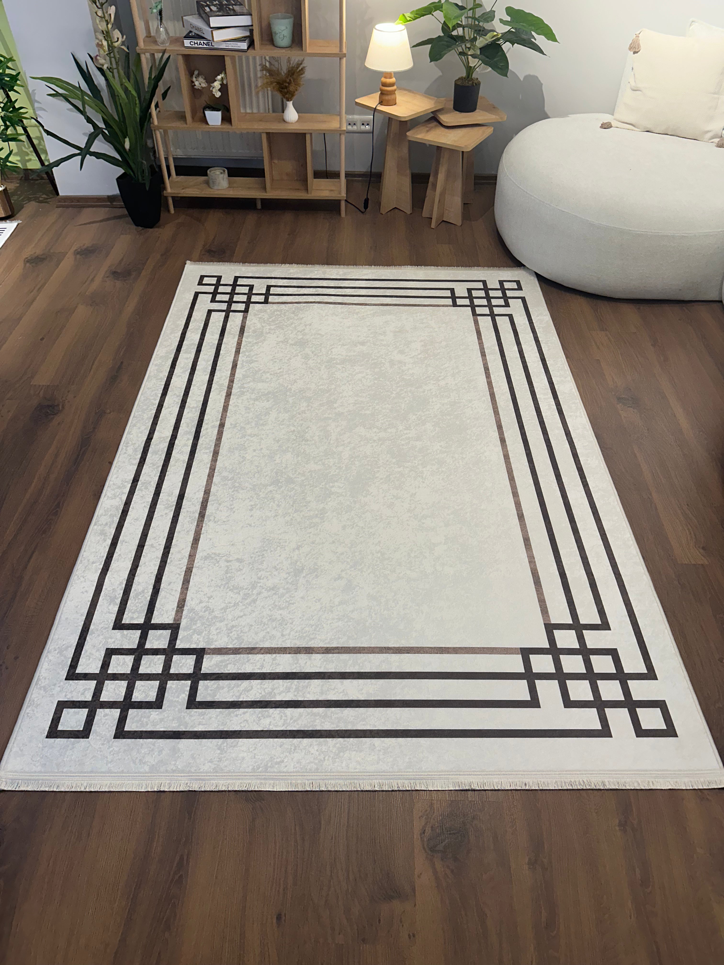 BELEN SOFT - Kaymaz Deri Taban Makinede Yıkanabilir Salon Oturma Odası Mutfak Halısı