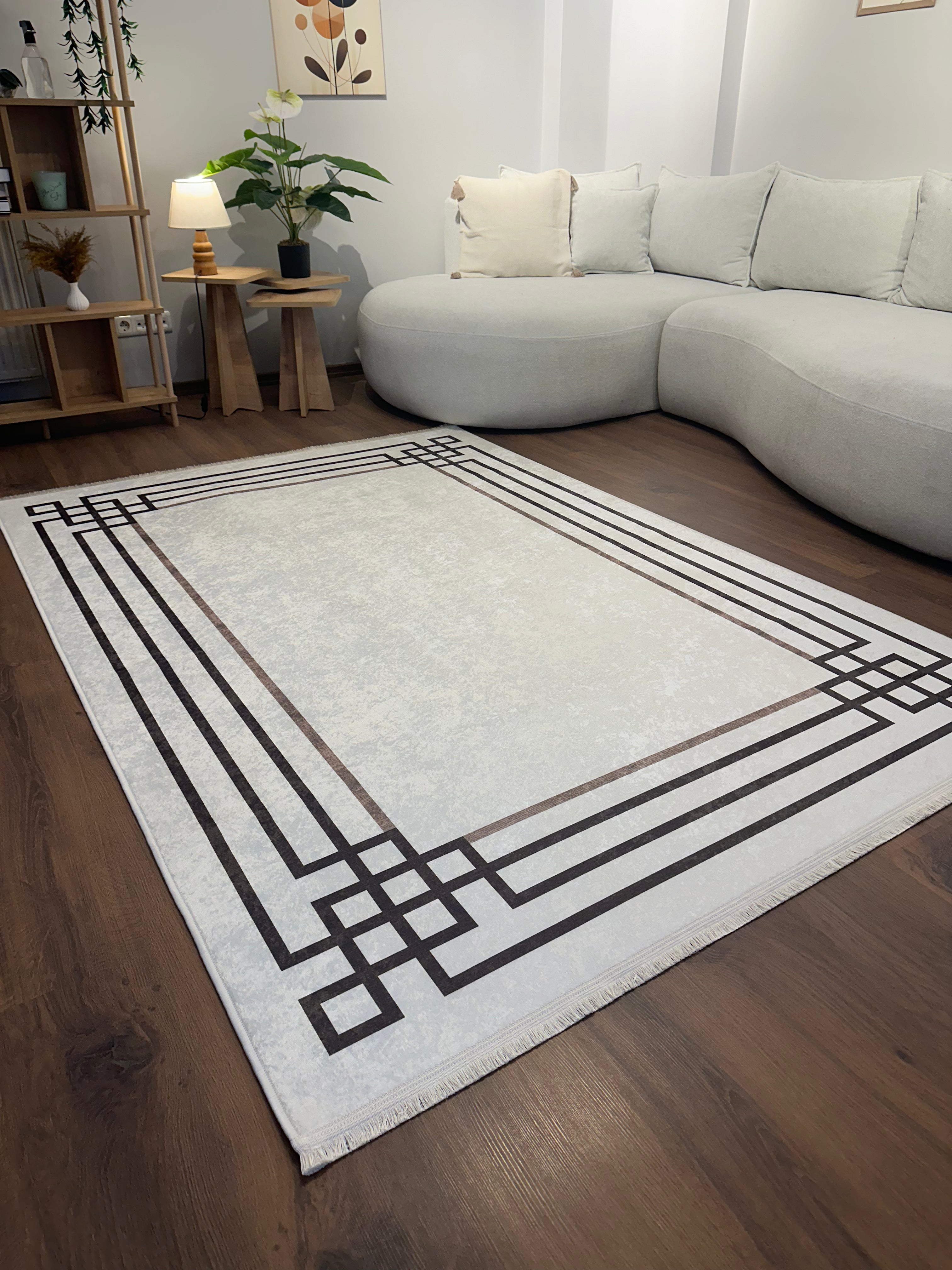 BELEN SOFT - Kaymaz Deri Taban Makinede Yıkanabilir Salon Oturma Odası Mutfak Halısı