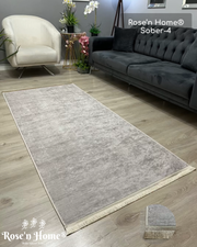 SOBER-4 - Kaymaz Deri Taban Makinede Yıkanabilir Salon Oturma Odası Mutfak Halısı