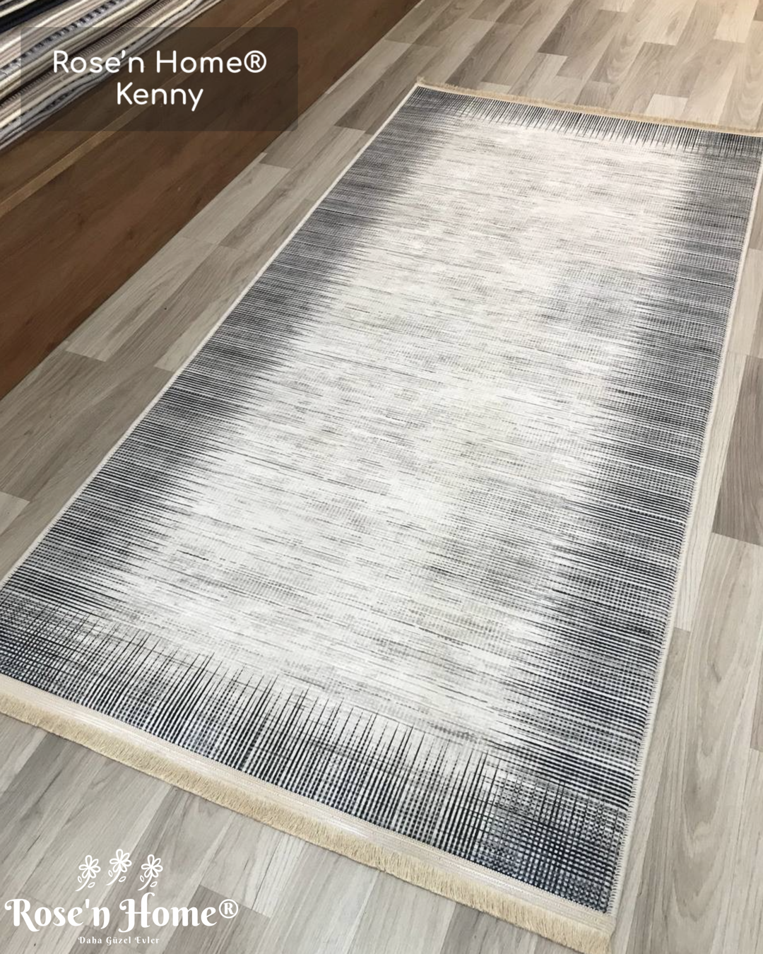 KENNY - Kaymaz Deri Taban Makinede Yıkanabilir Salon Oturma Odası Mutfak Halısı