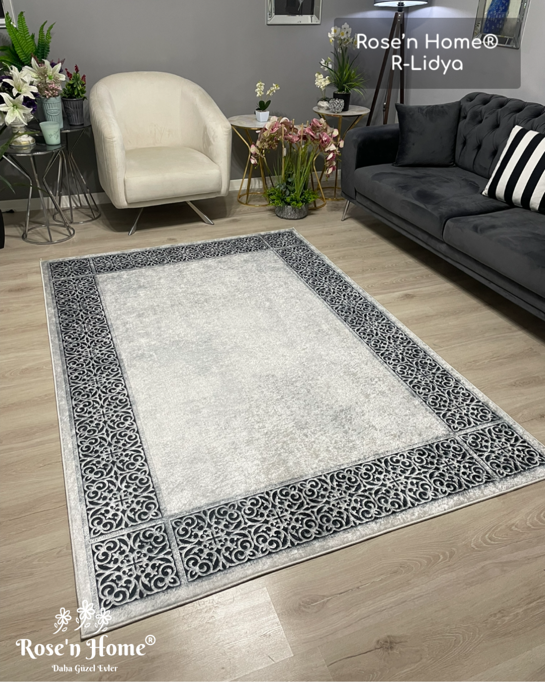 MOST - Kaymaz Deri Taban Makinede Yıkanabilir Salon Oturma Odası Mutfak Halısı