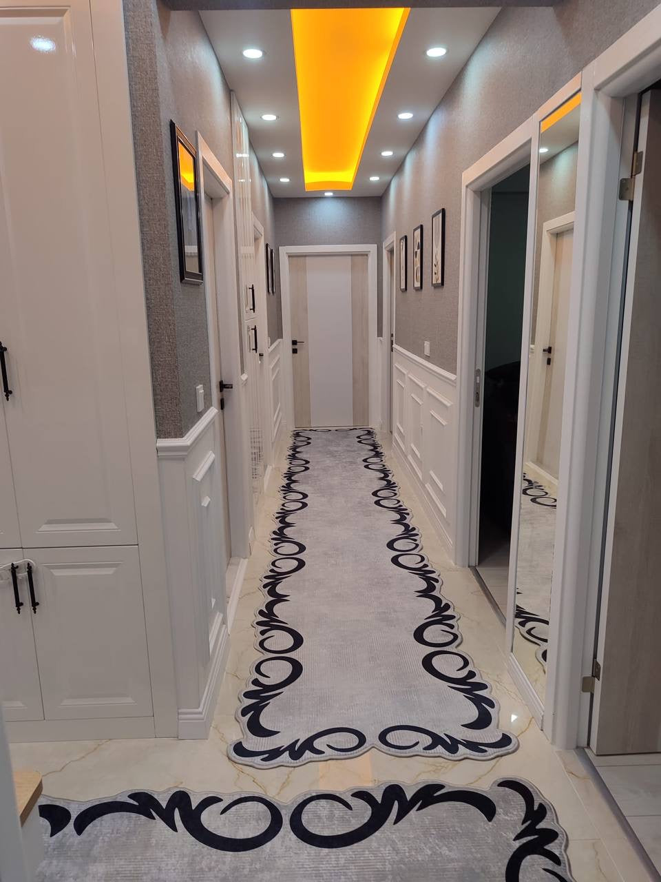 MELODİ BERRAK GÜMÜŞ - Kaymaz Deri Taban Makinede Yıkanabilir Salon Oturma Odası Mutfak Halısı