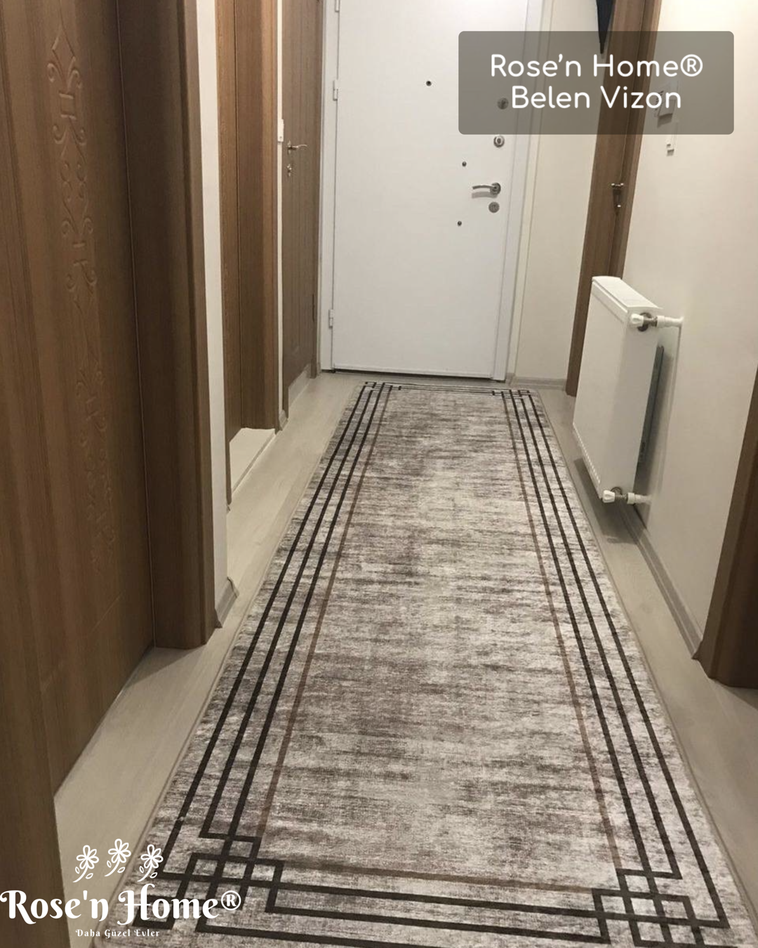 BELEN VİZON - Kaymaz Deri Taban Makinede Yıkanabilir Salon Oturma Odası Mutfak Halısı