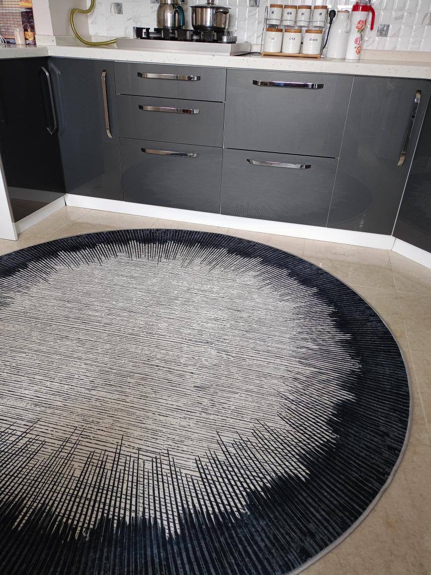 REMAR - Kaymaz Deri Taban Makinede Yıkanabilir Salon Oturma Odası Mutfak Halısı