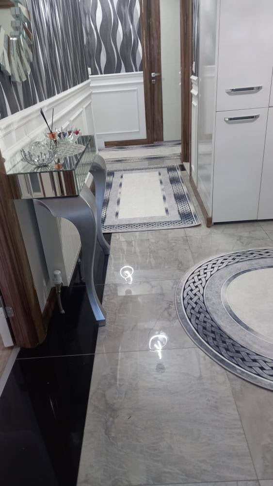 SİNATRA GÜMÜŞ - Kaymaz Deri Taban Makinede Yıkanabilir Salon Oturma Odası Mutfak Halısı
