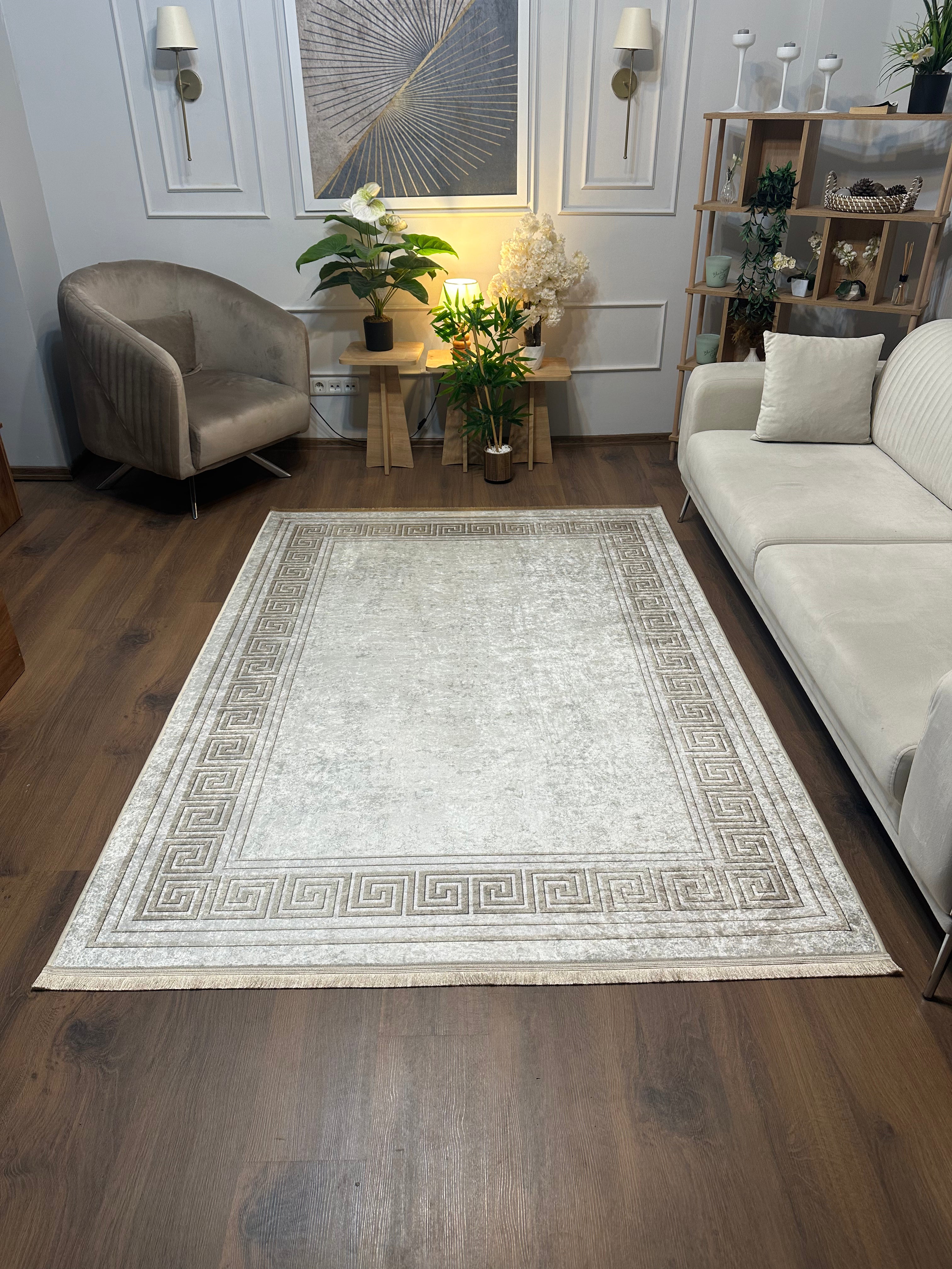 TAMPA VİZON - Kaymaz Deri Taban Makinede Yıkanabilir Salon Oturma Odası Mutfak Halısı