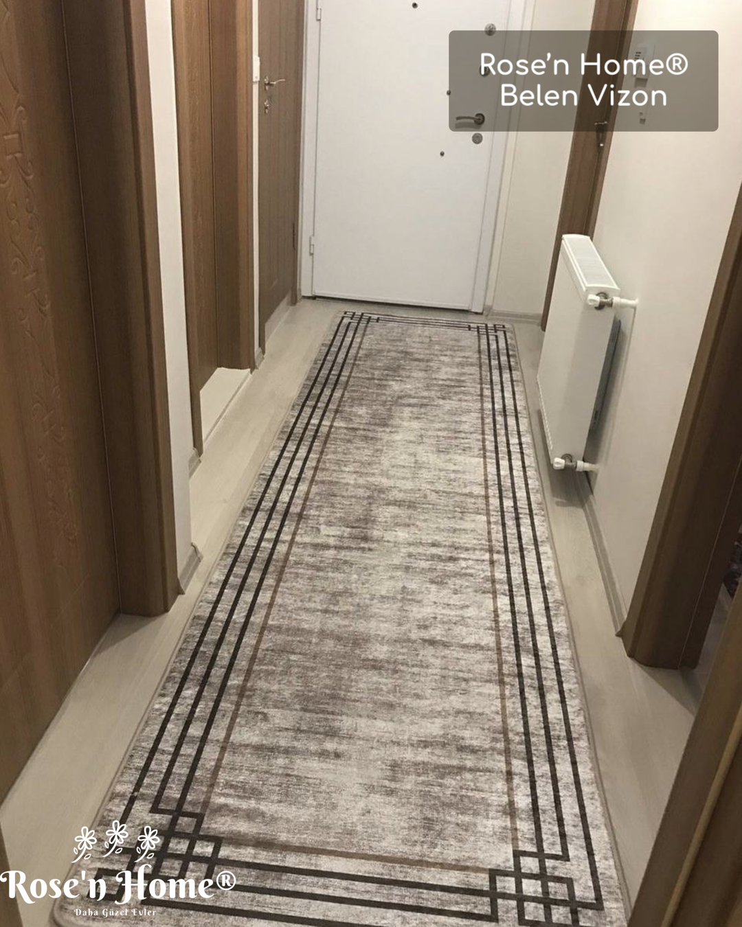 BELEN VİZON - Kaymaz Deri Taban Makinede Yıkanabilir Salon Oturma Odası Mutfak Halısı