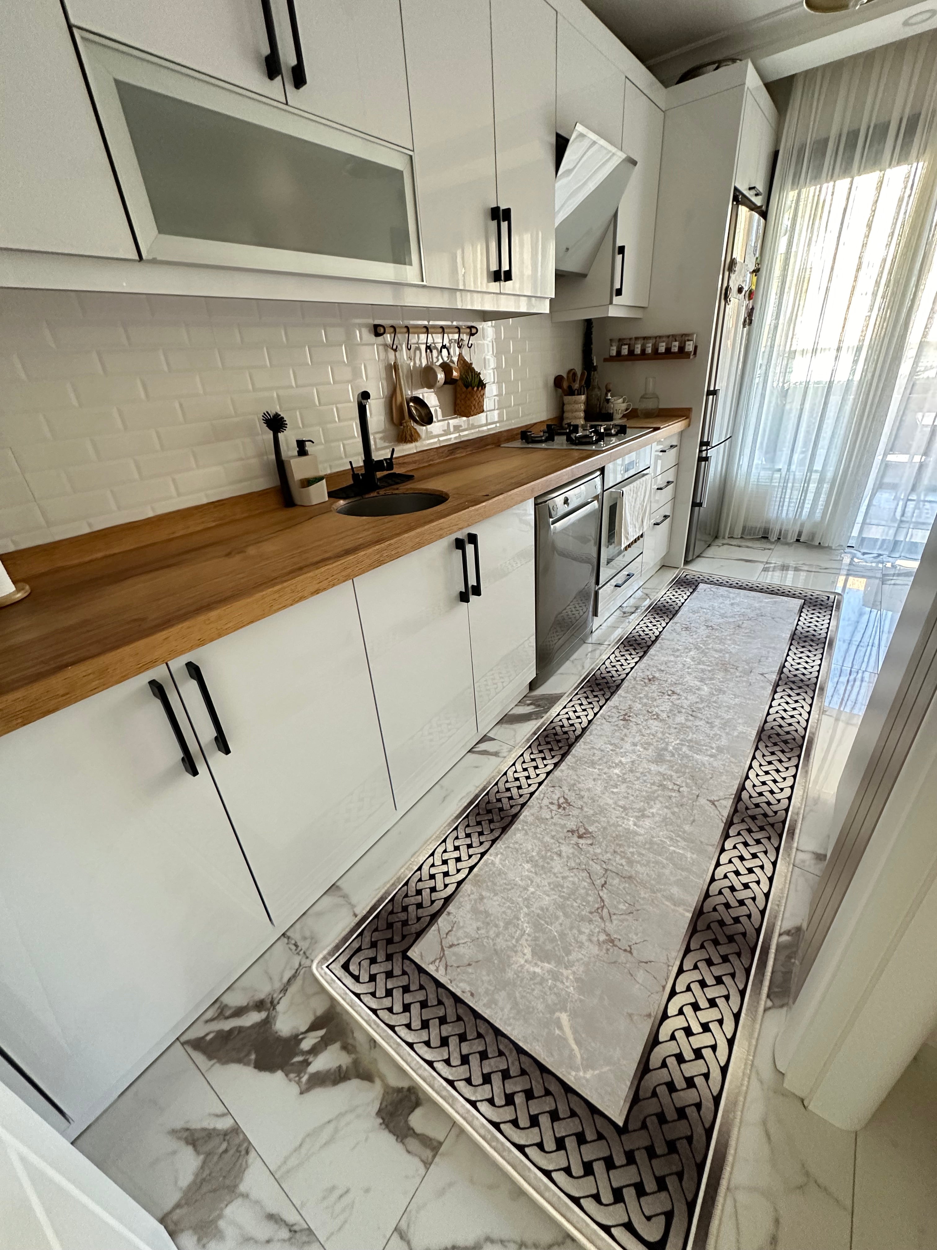 SİNATRA BRİLL VİZON - Kaymaz Deri Taban Makinede Yıkanabilir Salon Oturma Odası Mutfak Halısı