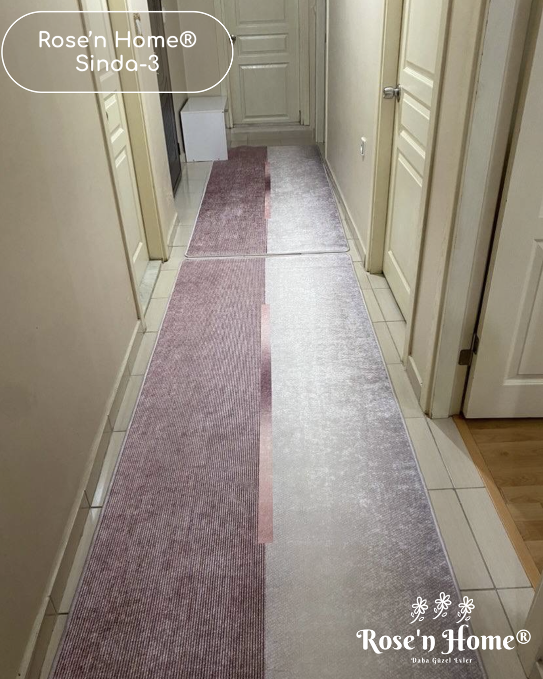 SİNDA-3 - Kaymaz Deri Taban Makinede Yıkanabilir Salon Oturma Odası Mutfak Halısı