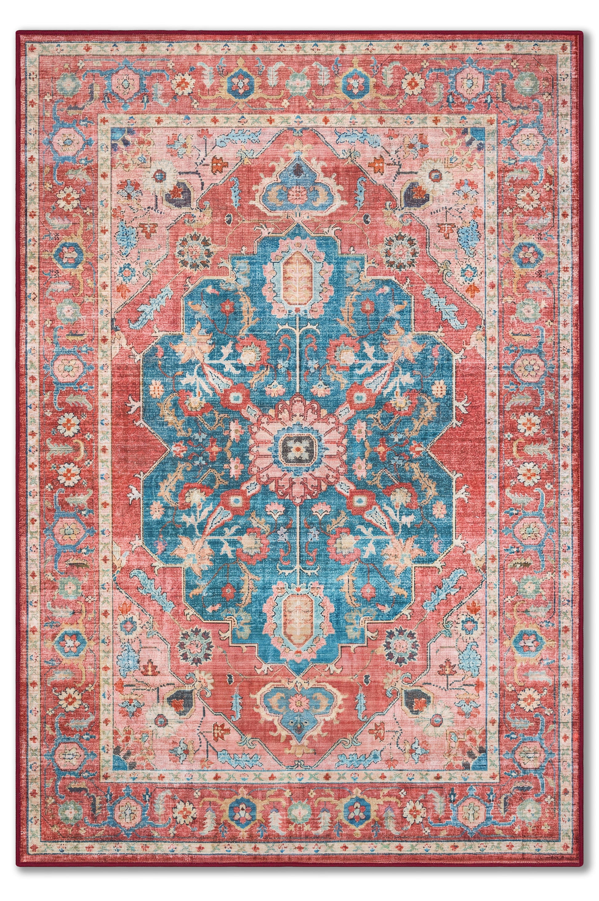 yıkanabilir kaymaz taban şönil dokuma halı 80x150 kirmizi; mavi; renkli