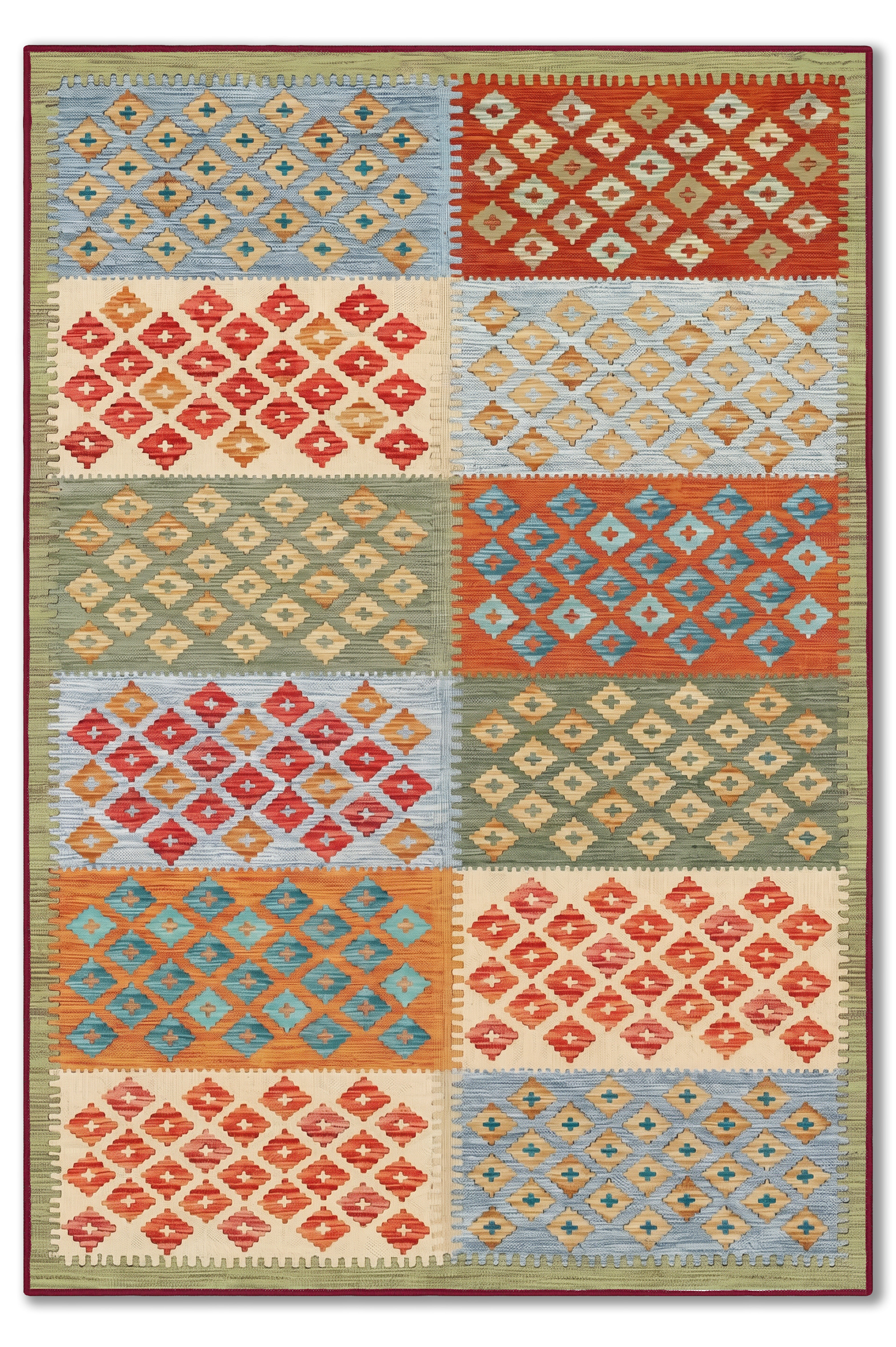 yıkanabilir kaymaz taban şönil dokuma halı 80x150 renkli