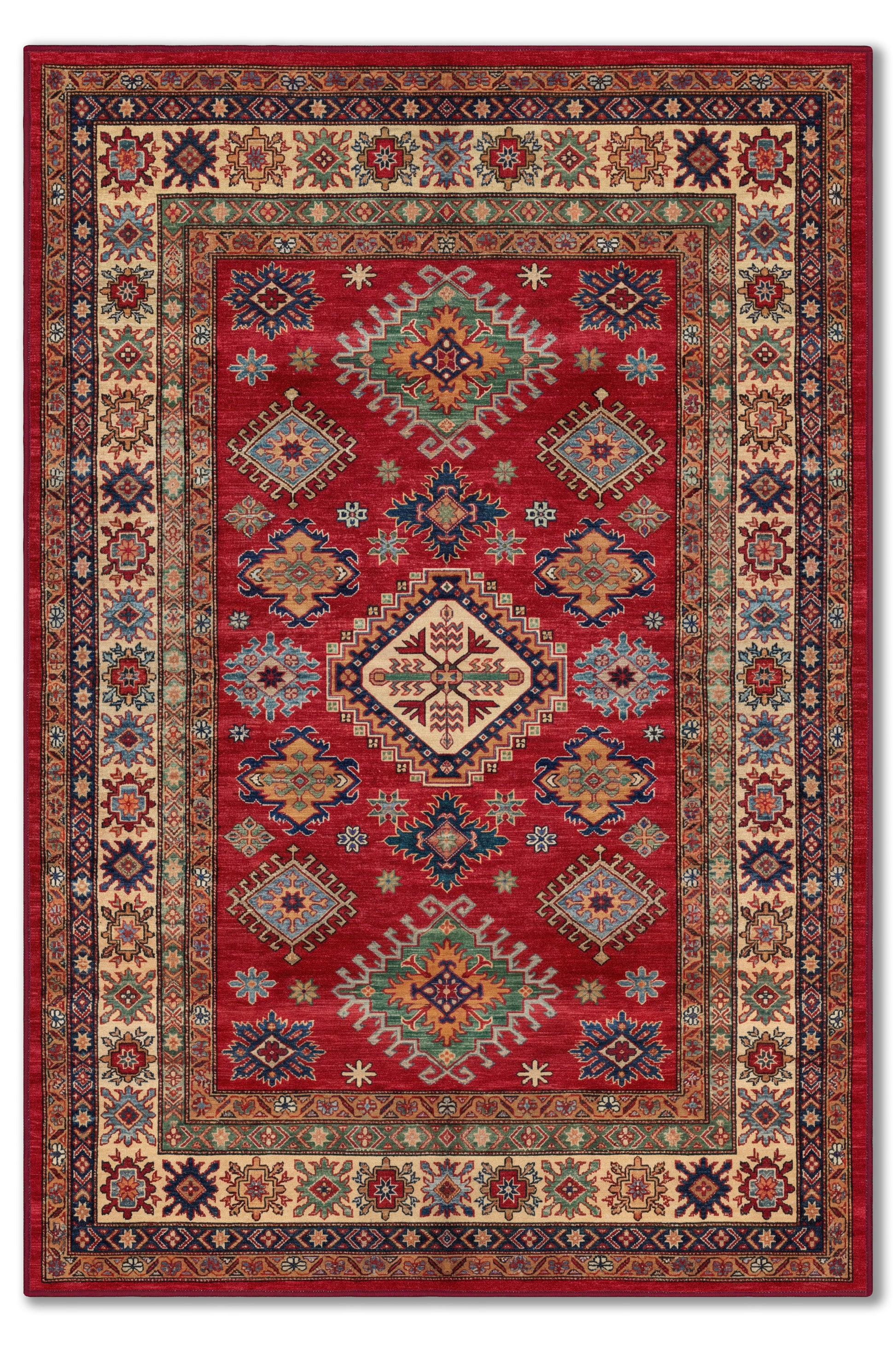yıkanabilir kaymaz taban şönil dokuma halı 80x150 kirmizi; renkli