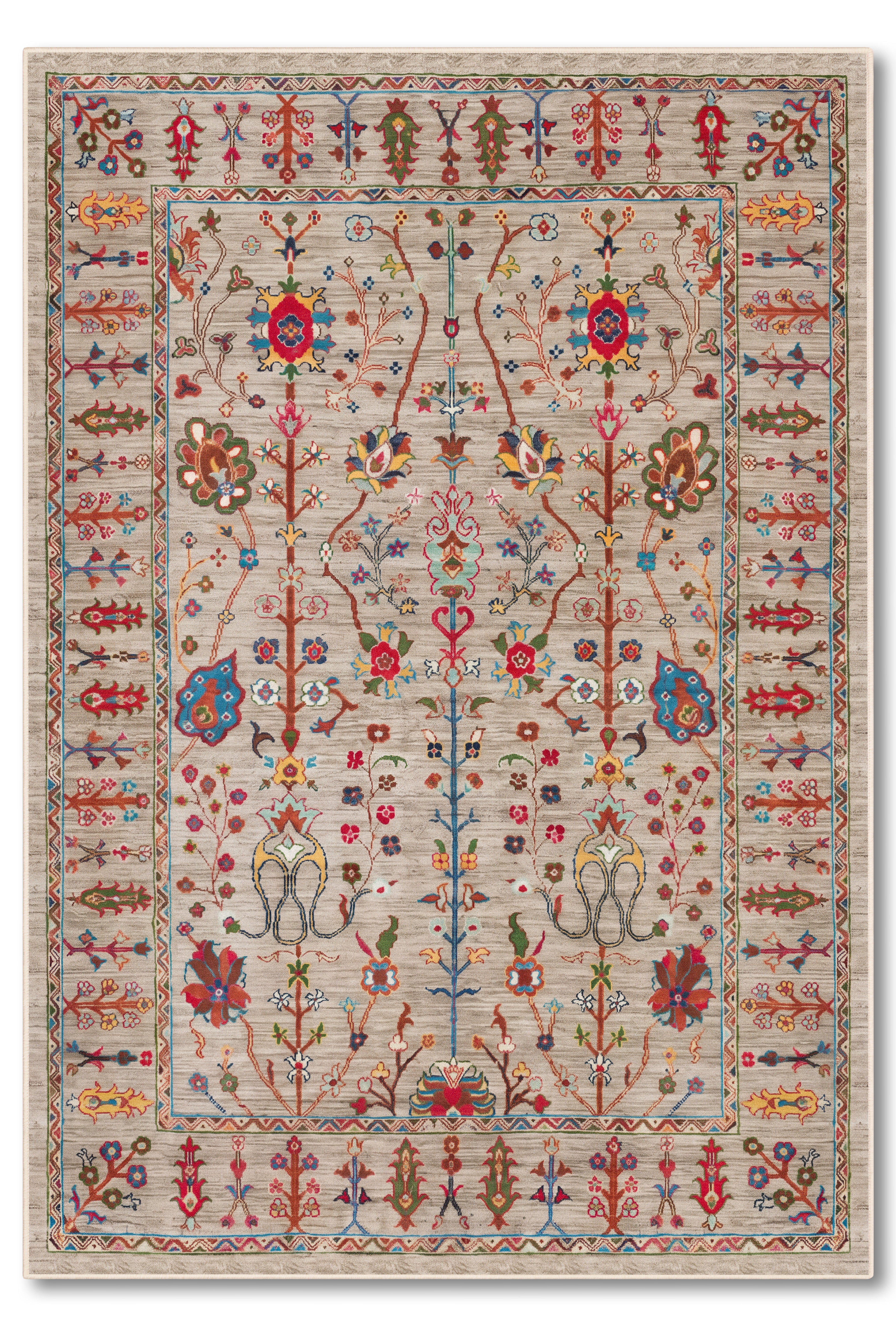 yıkanabilir kaymaz taban şönil dokuma halı 80x150 bej; renkli