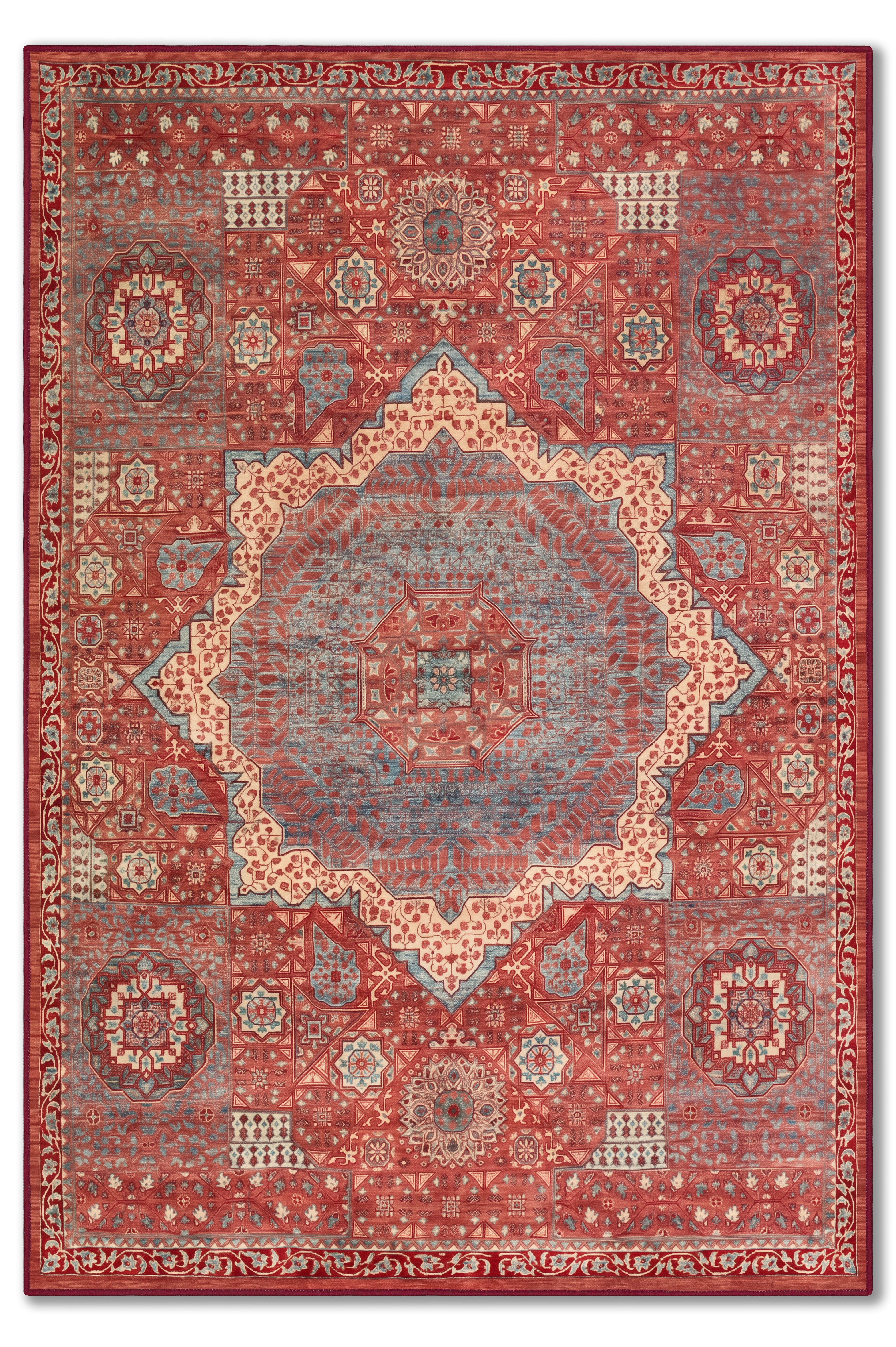 yıkanabilir kaymaz taban şönil dokuma halı 80x150 kirmizi; renkli