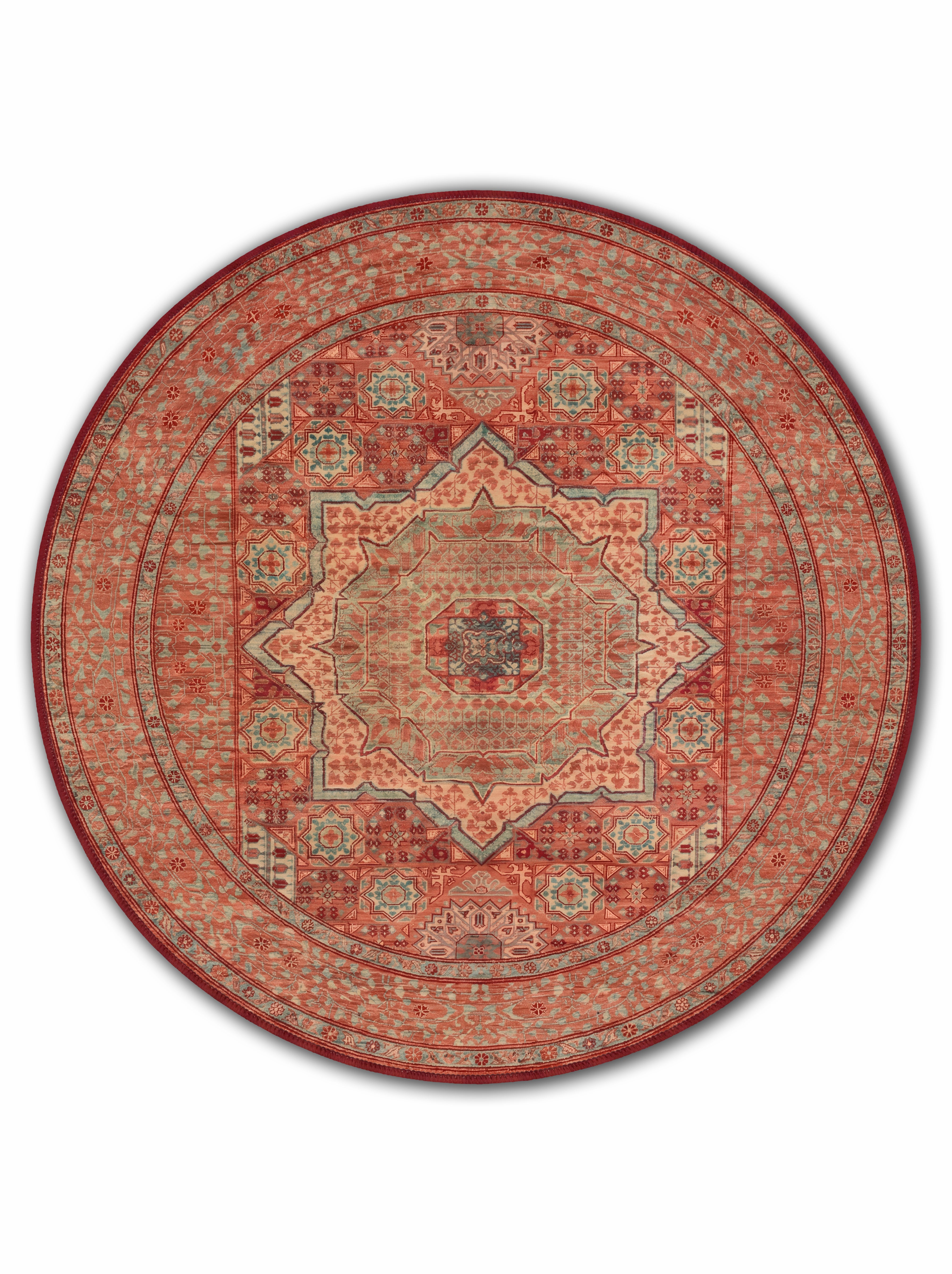 yıkanabilir kaymaz taban şönil dokuma halı 140x200 kirmizi; turuncu; renkli